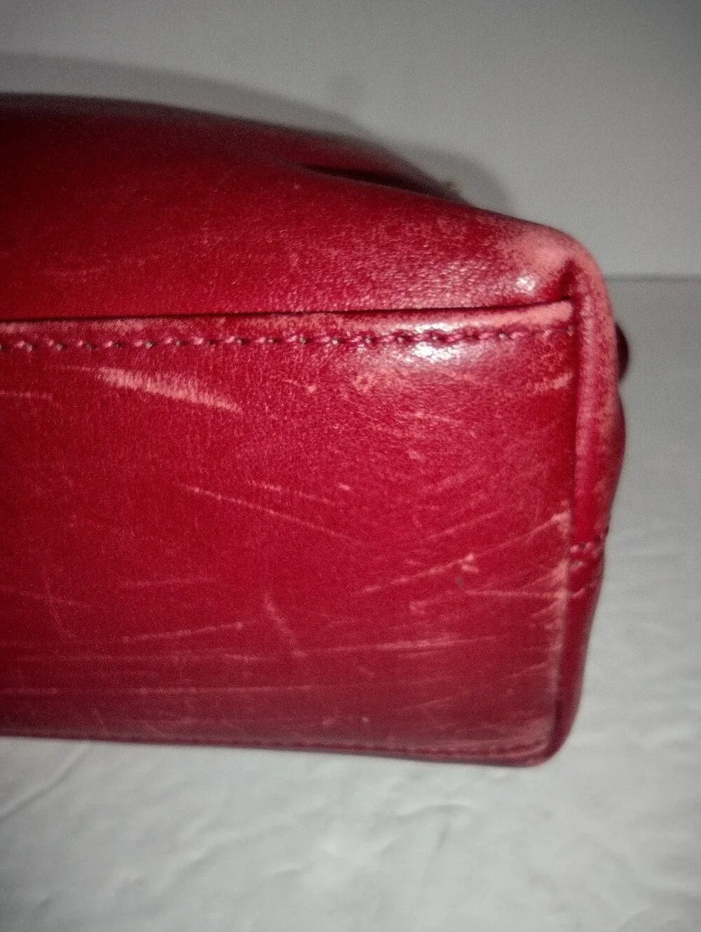 Vintage Y2K COACH Red Leather Legacy Small Hobo Bag 9136 Rare Cherry Red - Picture 11 of 16